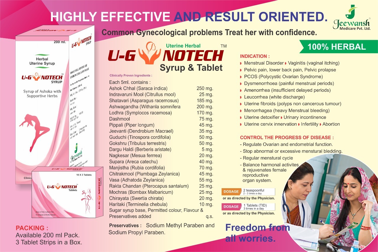 U Gynotech Uterine Syrup Age Group: For Adults