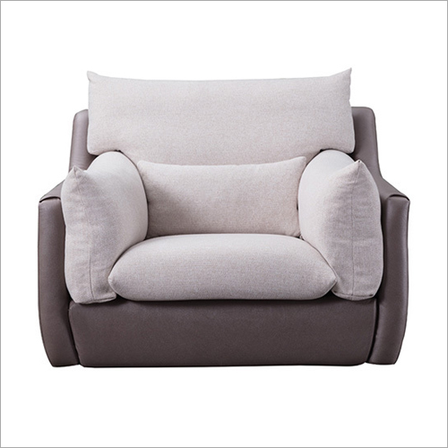 Single Seater Sofa - Soft Cotton Fabric, Compact Design for Small Spaces, Elegant Ivory Color