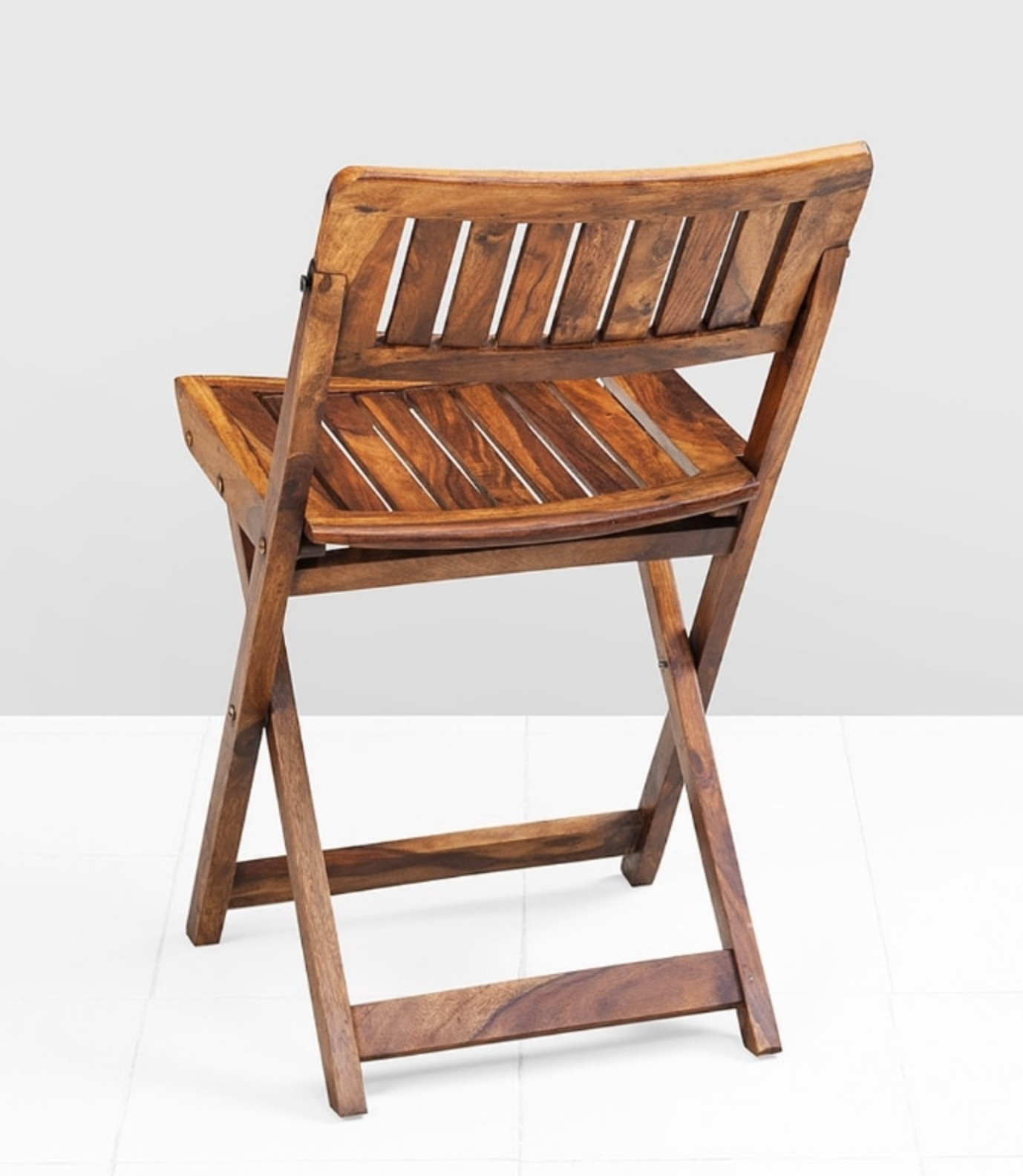 Sheesham Wood Folding Chair - Solid Rosewood, Handmade Design | No Assembly Required, Indoor Furniture, Ideal For Living Room