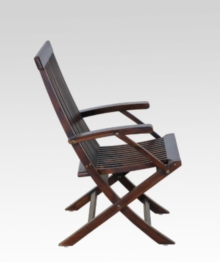 Wooden Folding Chair - Solid Rosewood, Dark Finish | Handmade Artwork, Durable, Easy To Clean, Indoor Living Room Furniture