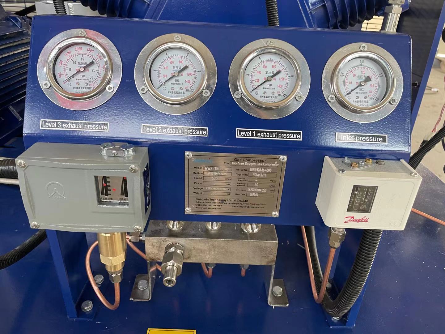 Oil-free Oil Free 50nm3/h 200bar High Pressure Oxygen Gas Booster Compressor For Filling Cylinder