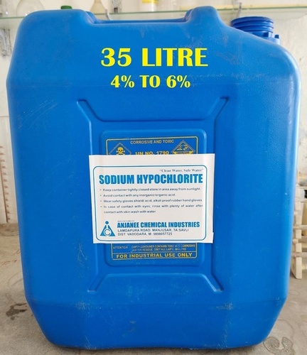 (4% To 6%) 35 Litre Sodium Hypochlorite Solution Cas No: 7681-52-9