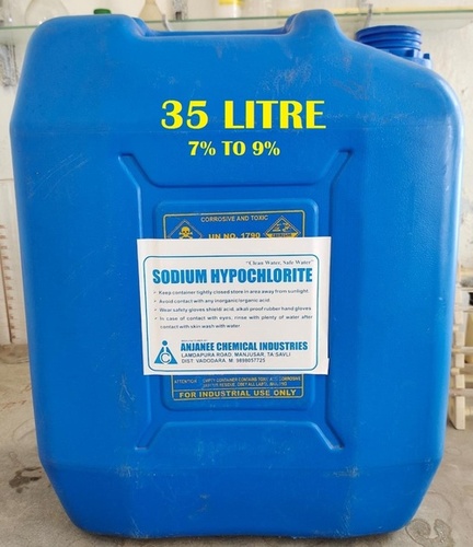 (7% To 9%) 35 Litre Sodium Hypochlorite Solution Cas No: 7681-52-9