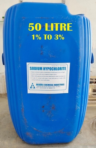 (1% To 3%) 50 Litre Sodium Hypochlorite Solution Cas No: 7681-52-9