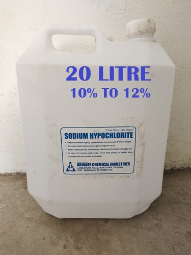(10% To 12%) 20 Litre Sodium Hypochlorite Solution Cas No: 7681-52-9