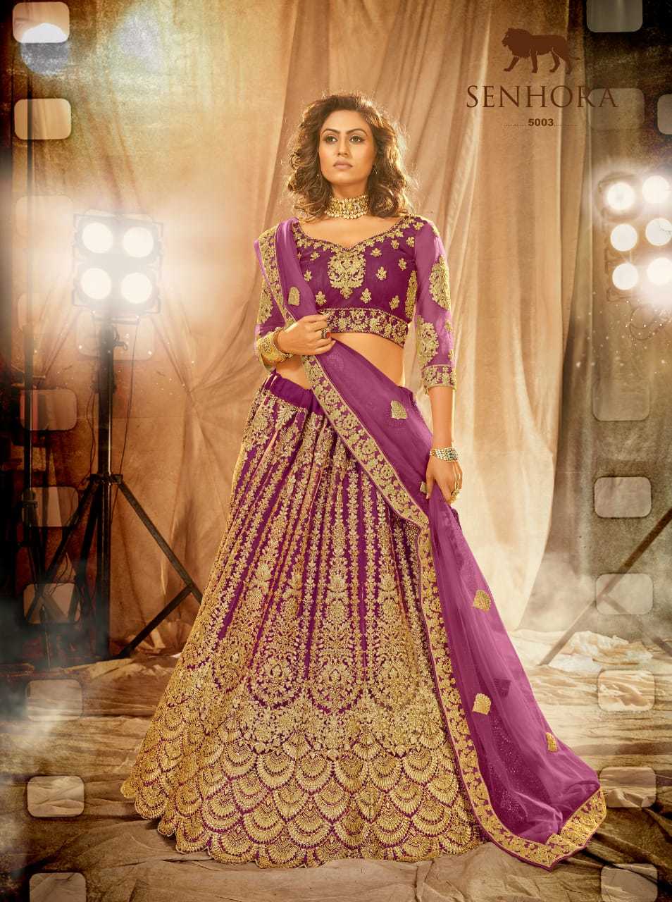 Ethnic Alankar By Senhora Net With Silk Satin Lehenga Catalogue