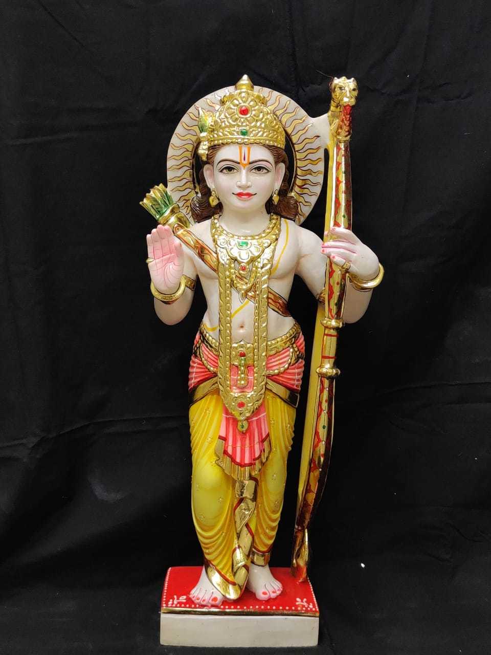 Marble Ram Darbar Statue Set - 2 Foot Height, Colorful Handcrafted Design | Durable, Easy To Clean, Eco-friendly, Lightweight