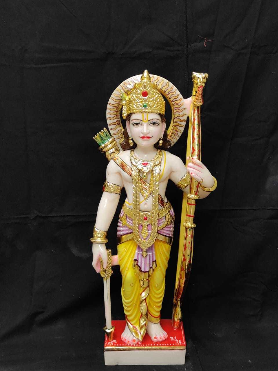 Marble Ram Darbar Statue Set - 2 Foot Height, Colorful Handcrafted Design | Durable, Easy To Clean, Eco-friendly, Lightweight