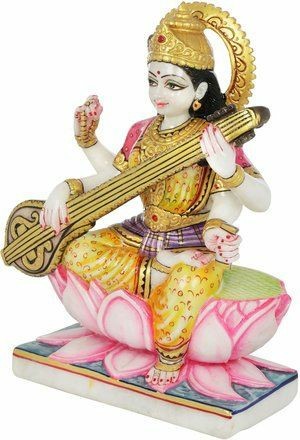 Carving Marble Saraswati Statue
