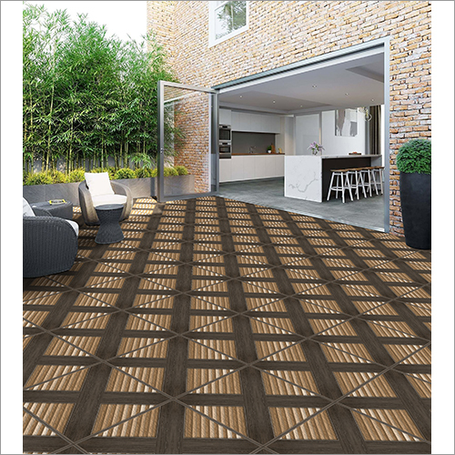 Royalwood Porcelain Floor Tiles - 400 x 400 mm, Brown Color, 12 mm Thickness | Acid-Resistant, Antibacterial, Non-Slip, Rustic Finish