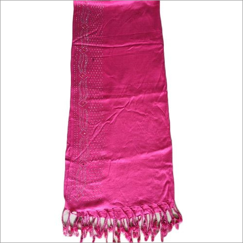 Ladies Pink Designer Stole - Cotton Blend, Daily Fashion Stole for Women, Plain Stylish Design
