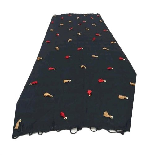 Jacquard Funda Black Stole - Cotton Blend, 70x200 cm | Fashion Stole for Women, Daily Usage in Elegant Black