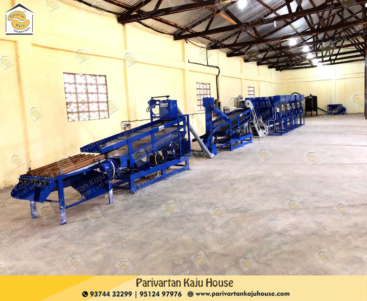 Automatic Cashew Scooping Line - Mild Steel / Stainless Steel 13.8 Ft X 3.0 Ft X 4.5 Ft 600-650kg/hr Capacity 85% Accuracy Electric Power Source 1.5 Hp Motor