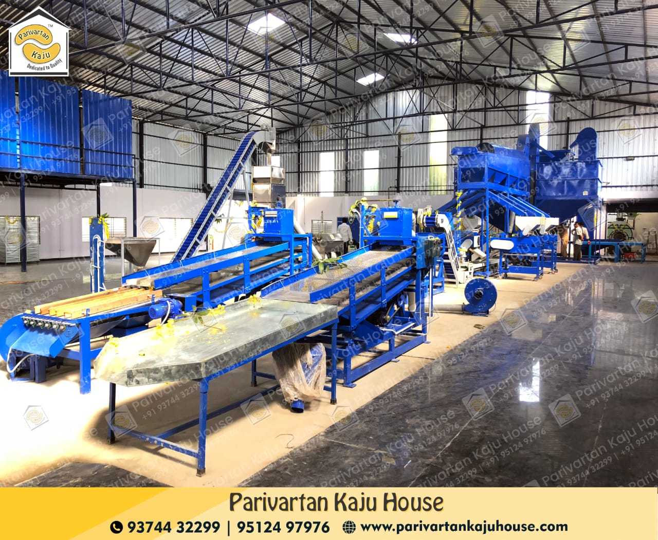 Automatic Cashew Scooping Line - Mild Steel / Stainless Steel 13.8 Ft X 3.0 Ft X 4.5 Ft 600-650kg/hr Capacity 85% Accuracy Electric Power Source 1.5 Hp Motor