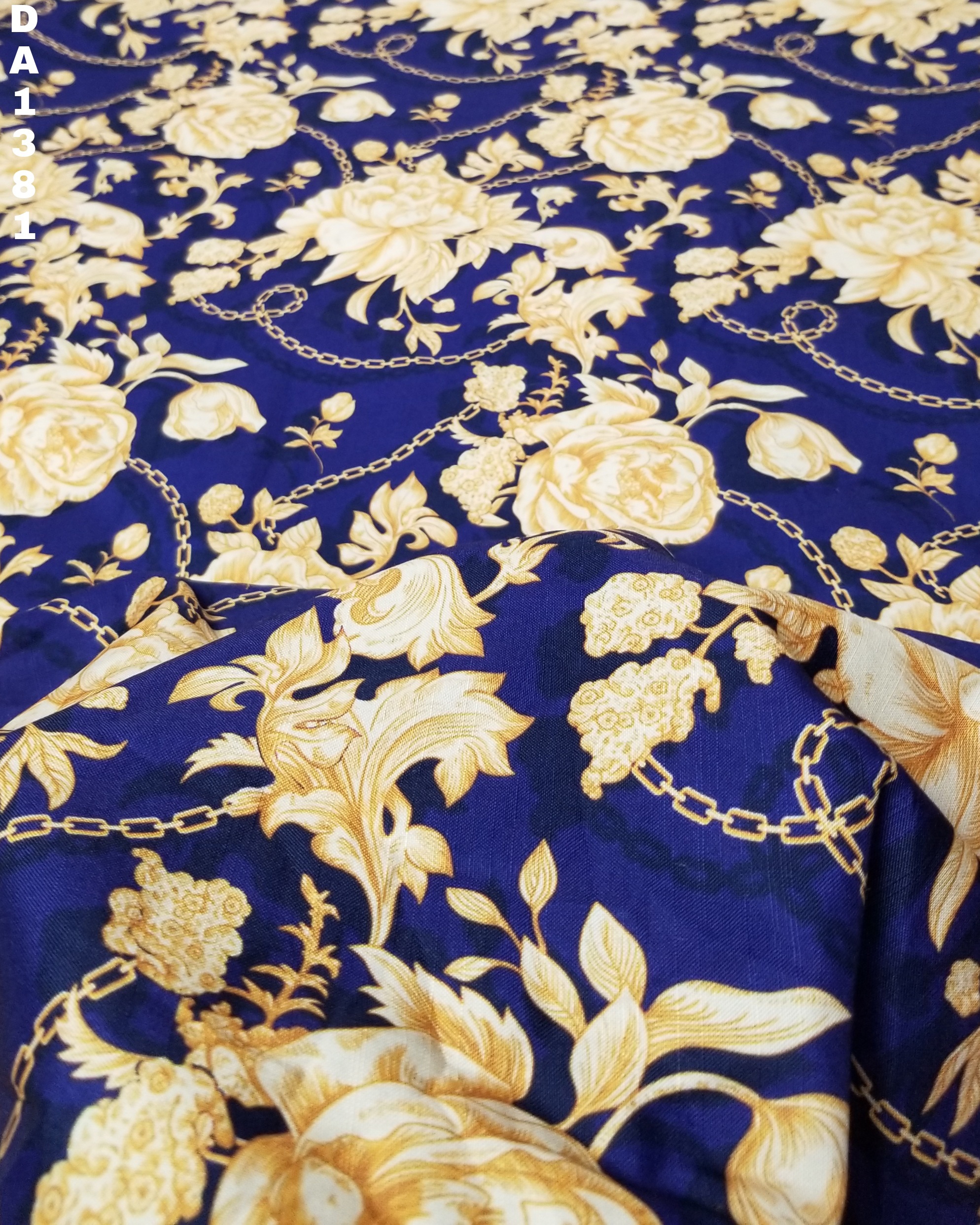Rayon Slub Digital Print Fabric - 58 Inch Width, Washable Material | Ideal For Garment Creations