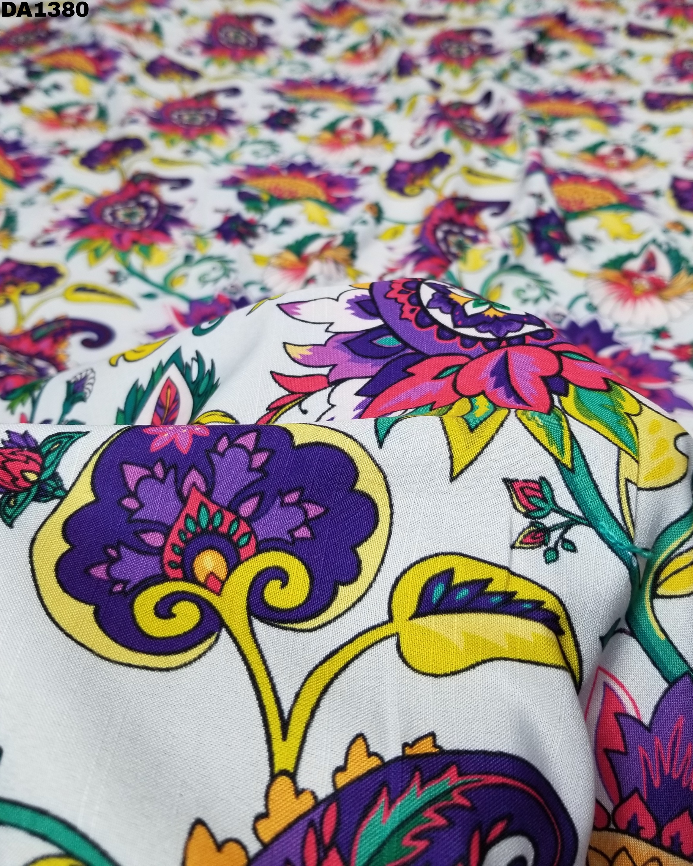 Rayon Slub Digital Print Fabric - 58 Inch Width, Washable Material For Garments | Vibrant Colors As Shown In Images