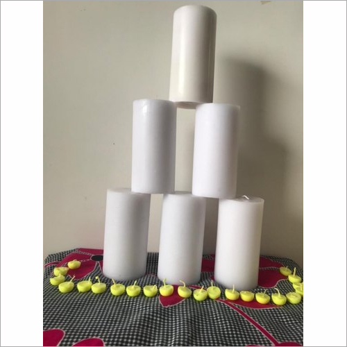Aroma 3 x 6 Prayer Candle - Paraffin Wax, 3 x 6 Inches, White Color | Handcrafted, Circular Shape, Ideal for Home Decoration and Spiritual Use