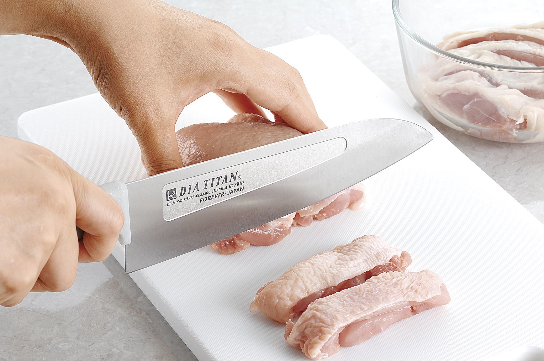 Diamond Titanium Knife With Titanium Handle 160mm