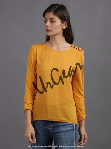 Women Yellow Top Decoration Material: Cloths