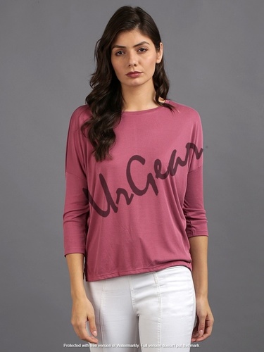 Women Pink Solid Top Decoration Material: Cloths