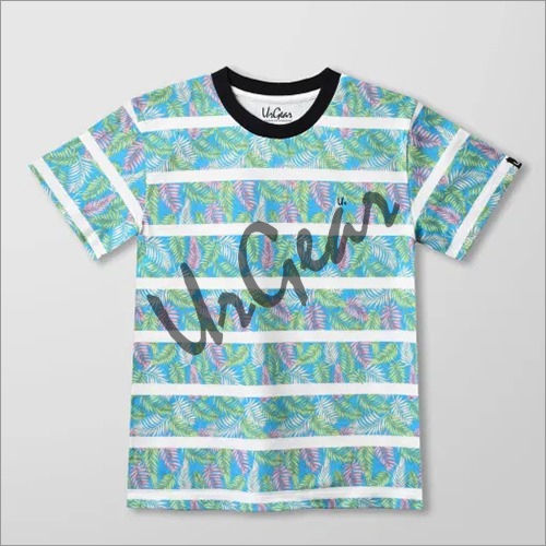 Kids Floral Print Striped T-shirt Age Group: Till 14 Years