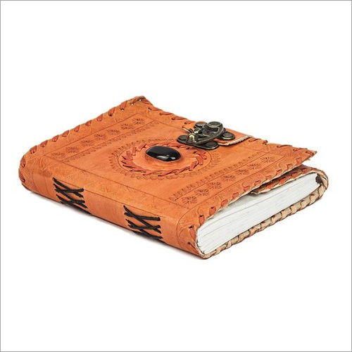 Durable Stone Leather Notebook Orange