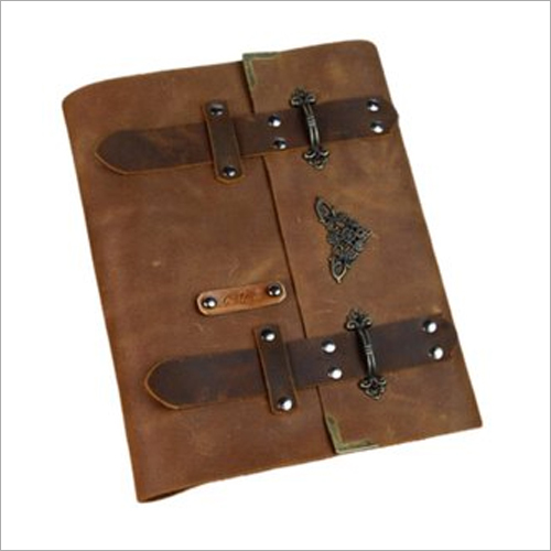 Durable Leather Notebook With Belt Lock