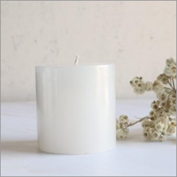 Solid Colour Pillar Candle - Wax Material, Varying Sizes Available, White Color | Handmade Design For Soothing Romantic Atmosphere