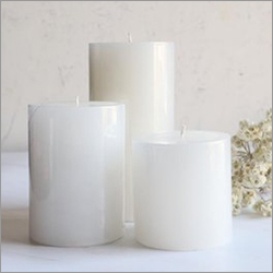 Solid Colour Pillar Candle - Wax Material, Varying Sizes Available, White Color | Handmade Design For Soothing Romantic Atmosphere