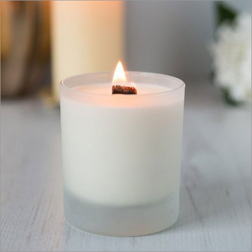 Wax Candle In Frosted Glass Votive - Wax, Frosted Glass | Handmade Design, Elegant White Color, Decorative Fragrance Options Available