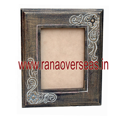 Wood Wooden Mirror Photo Frame With Antique Look