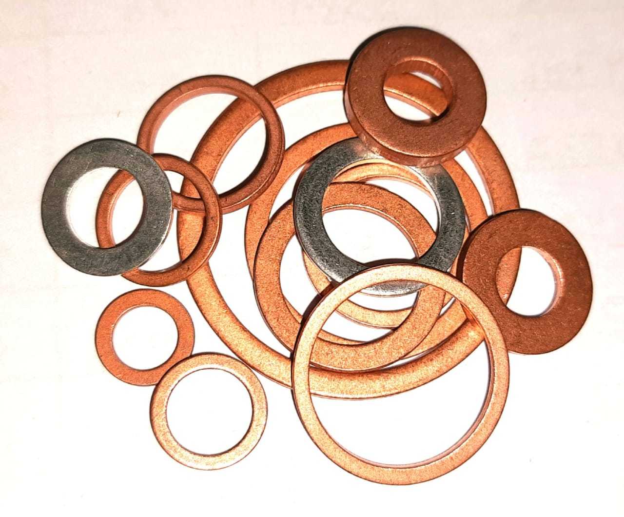 Copper Washer - 12x15.5x1.5mm, Bright Annealed Finish, Sealing Gaskets