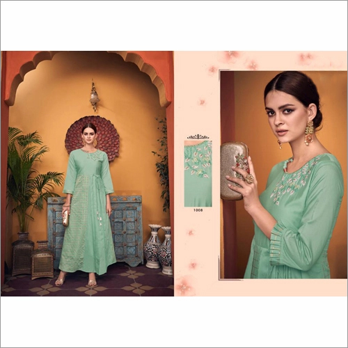 वॉशेबल जैक्वार्ड डबल विस्कोस पार्टी वियर गाउन