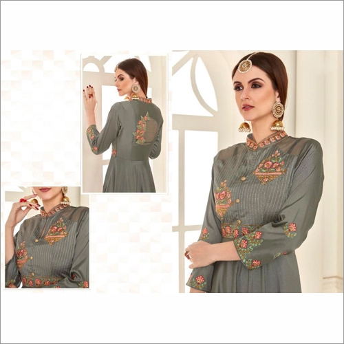 वॉशेबल प्योर सॉफ्ट टाफेटा सिल्क फ़ैब्रिक पार्टी वियर गाउन