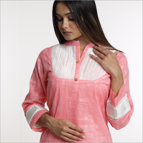 प्रीमियम लाइक्रा बॉटम सेट के साथ वॉशेबल प्रीमियम वीविंग कॉटन टॉप