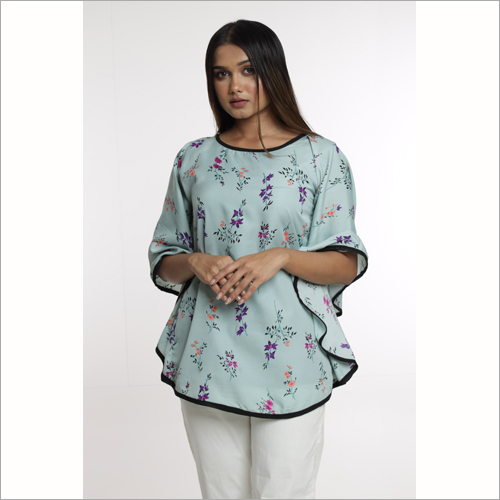 हैवी प्रिंटेड अमेरिकन क्रेप टॉप