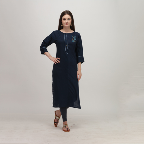 वॉशेबल मस्टर्ड कलर कुर्ती