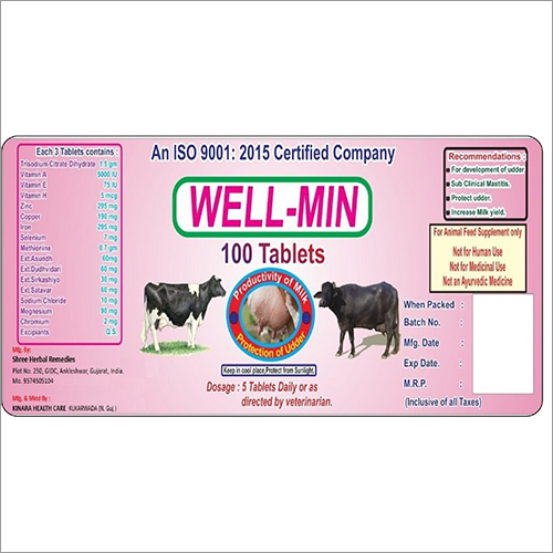 Well - Min Tablets Grade: Veterinary