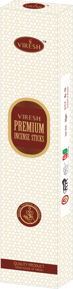 Viresh Premium Agarbatti - Bamboo Stick, 8-10 Inch | Eco-friendly, Indian Style, Aromatic & Religious Use