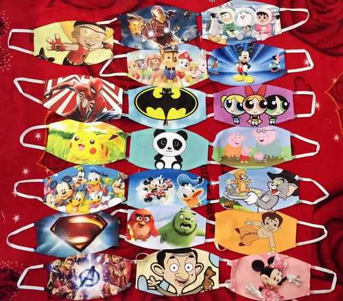 Printed Face Mask Reusable - 100% Cotton Inner Layer, Multi Color, Unisex, Anti-fogging Clip , Smart Handling Loop For Easy Sanitization