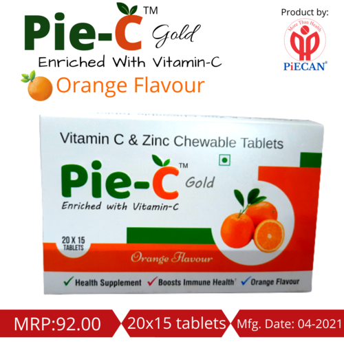 Pie-C gold Vitamin C & Zinc Chewable Tablets