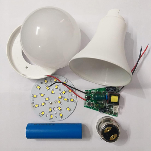 9 Watt AC-DC Bulb Raw Material - Plastic & Metal, White Color | Led Bulb Raw Material for Household & Commercial Applications, Electric Power Factor