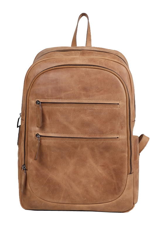 Tan Ladies Leather Backpack