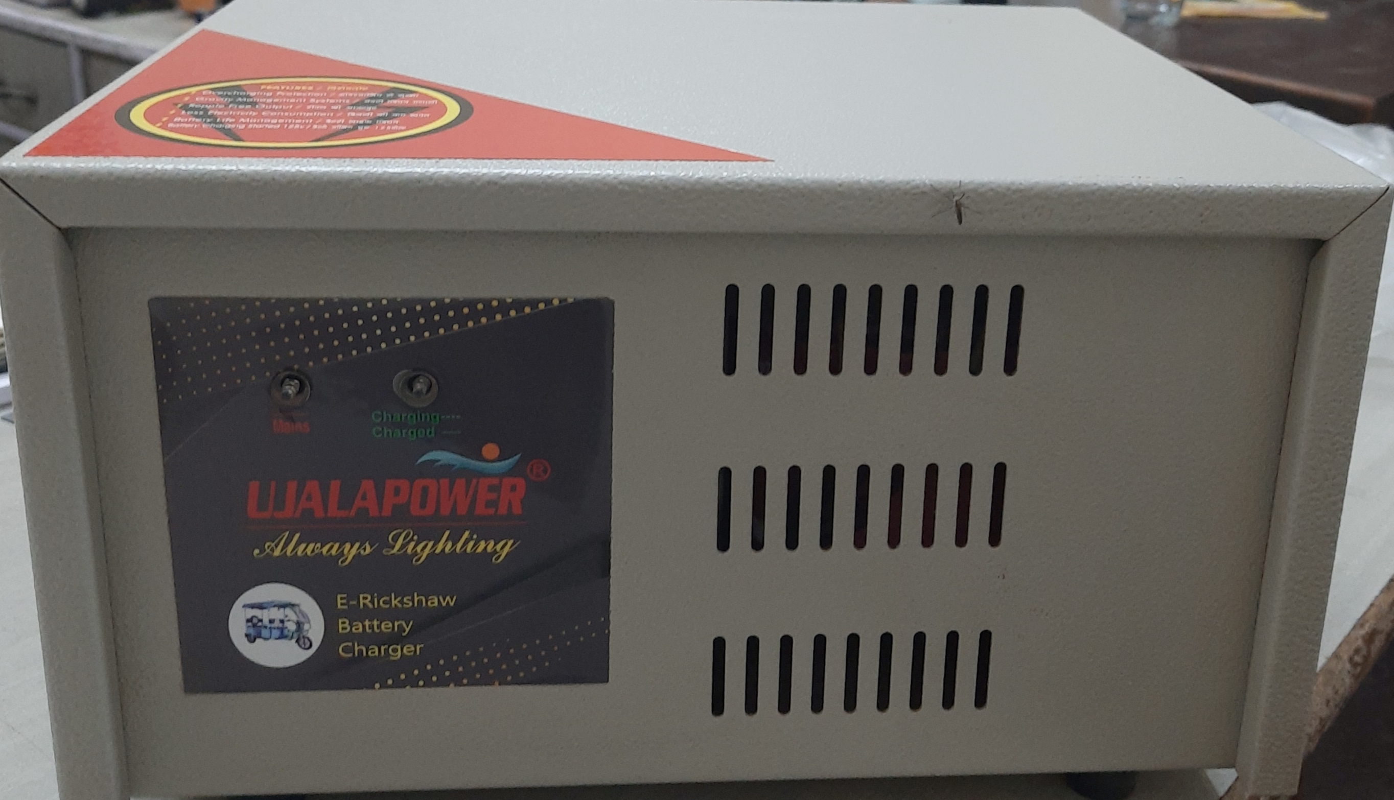 Electric Rickshaw Battery Charger - 12x15x9 Inch , 48v Dc Output, 220v Input Voltage, Smart Automatic Charging Technology, High Efficiency With Multi-safety Protections, 6 Months Warranty