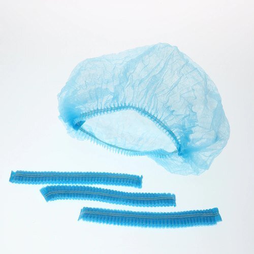 Surgical Cap - Non Woven Material, Disposable Design, Blue Color | 100 Qty Per Pack, No Warranty