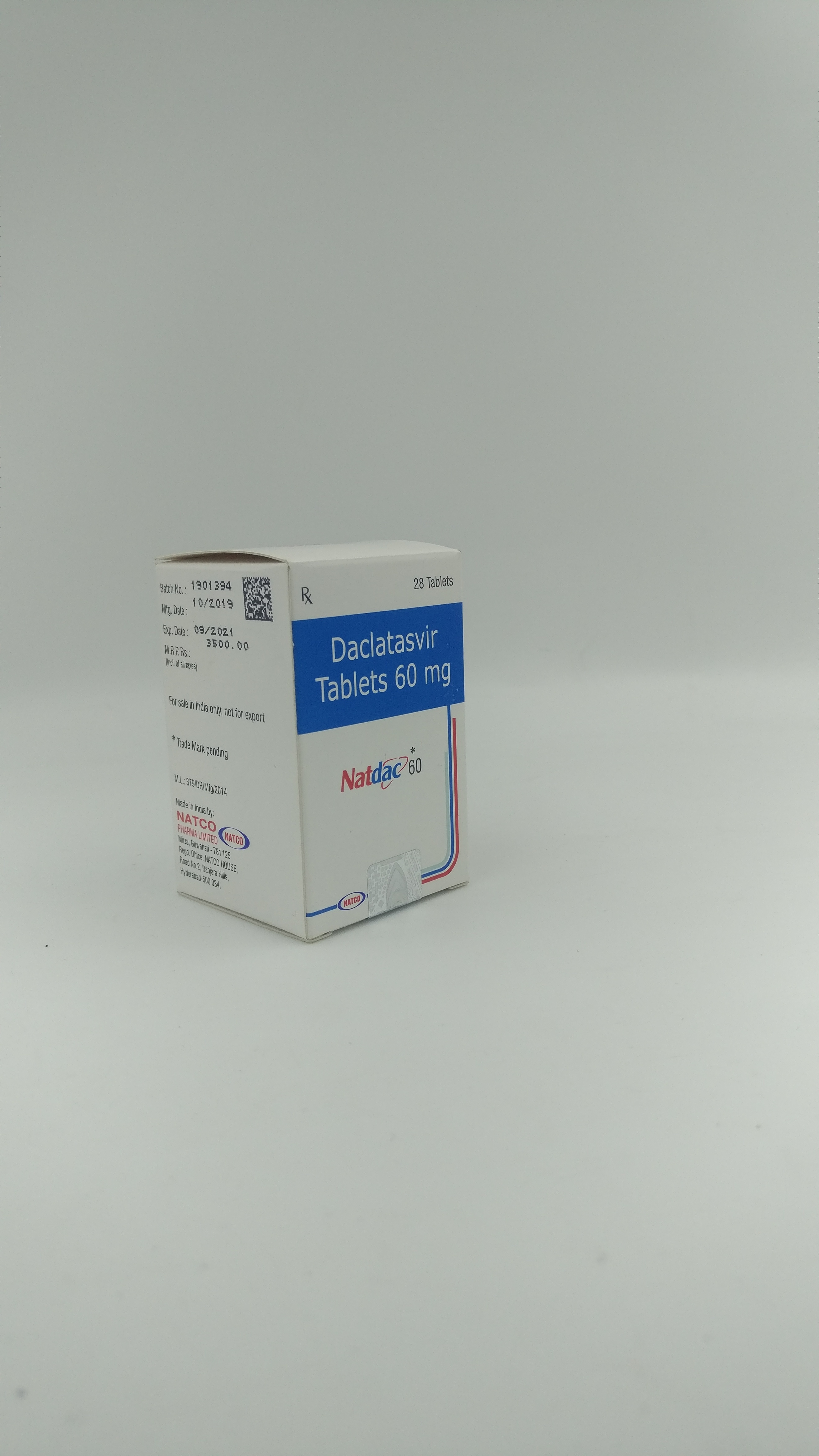 Natdac 60 Mg Tablet(daclatasvir (60mg)) Ingredients: Daclatasvir (60mg)