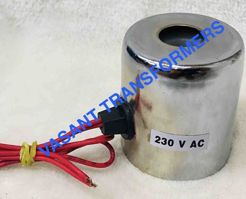 Solenoid Valve Coil - Aluminium 19mm ID, 52mm Height, 61mm OD | Grey Color, Industrial Usage