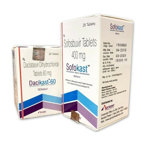Sofokast - Daclatasvir 90MG + Sofosbuvir 400MG | 28 Tablets, Antiviral Treatment for Chronic Hepatitis C, Prescribed Dosage, Store Below 30°C