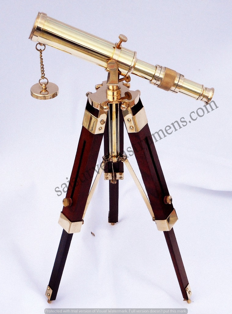 Brass Telescope - 10 Inch Shiny Polished Finish, High Quality Glass Lens, Pullout Focus System, Ideal For Home Decor And Outdoor Viewing