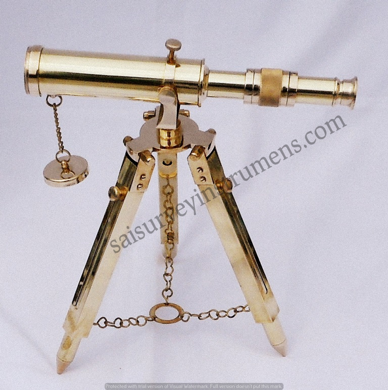 10 Inch Full Brass Telescope With Brass Stand View Angle: Straight
